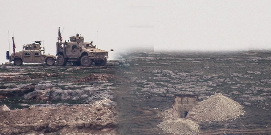 ABD askerleri nöbet tuttu, YPG'liler hendek kazdı