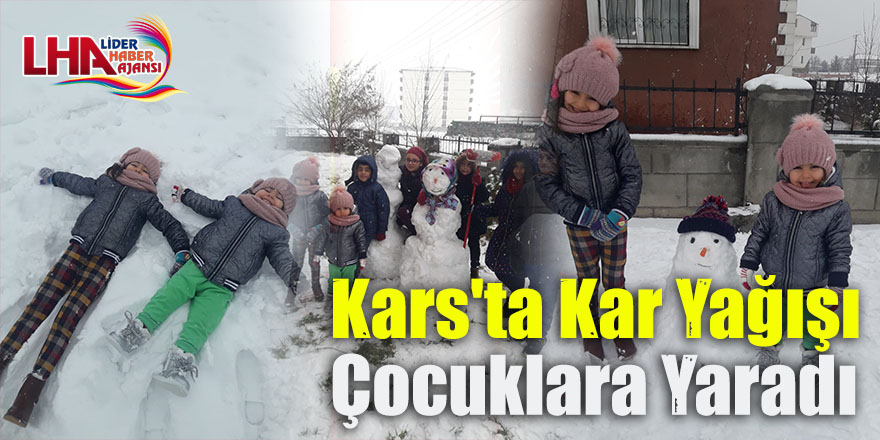 Kars'ta Kar Yağışı Çocuklara Yaradı