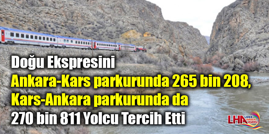 Doğu Ekspresinde Ankara-Kars parkurunda 265 bin 208, Kars-Ankara parkurunda da 270 bin 811 yolcu Tercih Etti