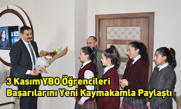 3 Kasım YBO Öğrencileri Başarılarını Yeni Kaymakamla Paylaştı