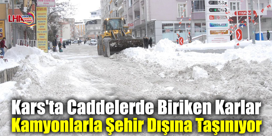 Kars'ta Caddelerde Biriken Karlar Kamyonlarla Şehir Dışına Taşınıyor