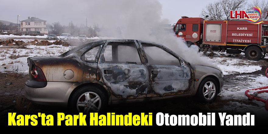" Kars'ta Park Halindeki Otomobil Yandı