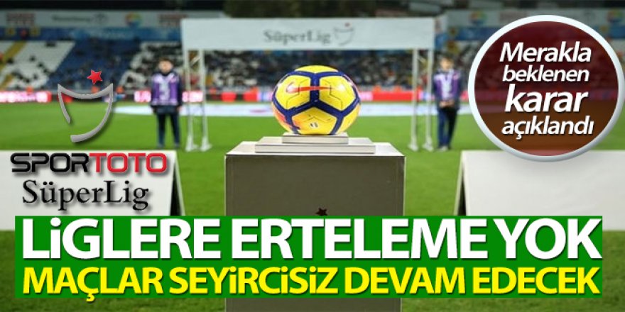 TFF Başkanı Özdemir: 'Liglere erteleme yok'