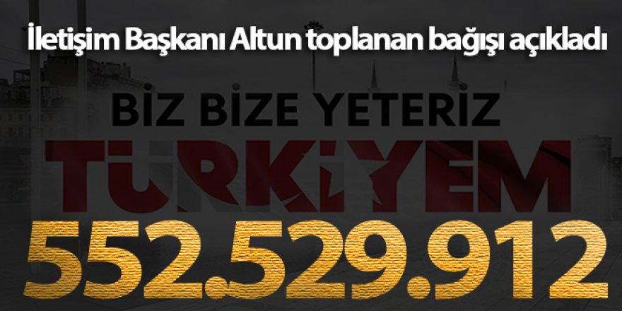 İletişim Başkanlığı Milli Dayanışma Kampanyası'nda toplanan miktarı açıkladı