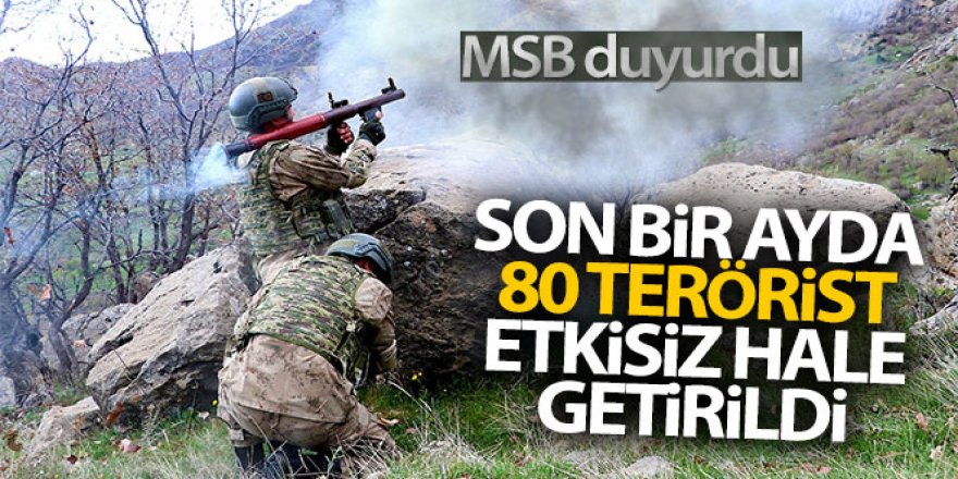 MSB: 'Son bir ayda 80 terörist etkisiz hale getirildi'