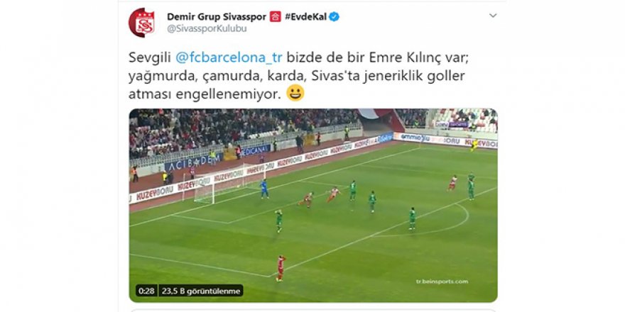 Sivasspor'dan Barcelona'ya cevap!