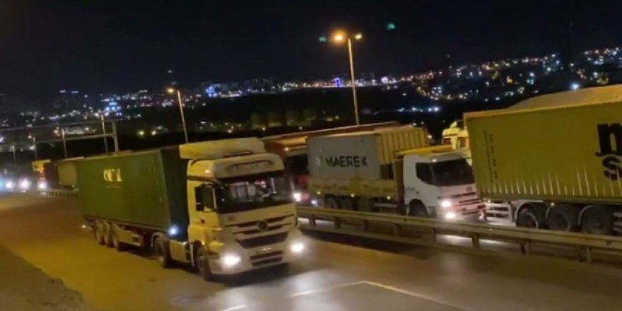 Limana giremeyen tırcılar korna çalarak eylem yaptı