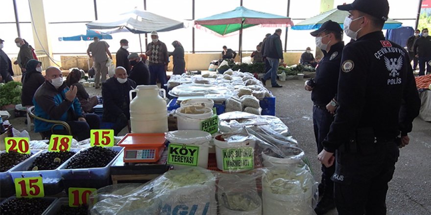 Pazarda polis ile maske polemiği: 'Bak ben de jandarmayım'