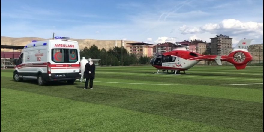 Kalp krizi geçirdi hava ambulansıyla hastaneye yetiştirildi