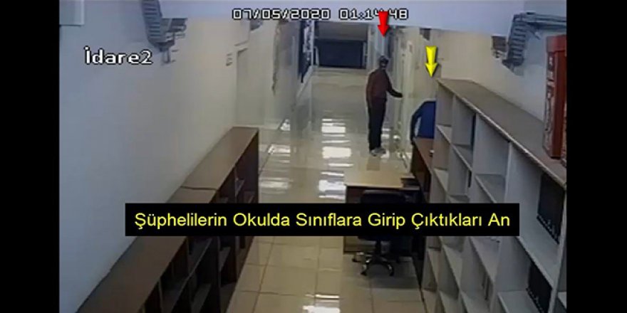 Okuldaki hırsızlık anı kamerada