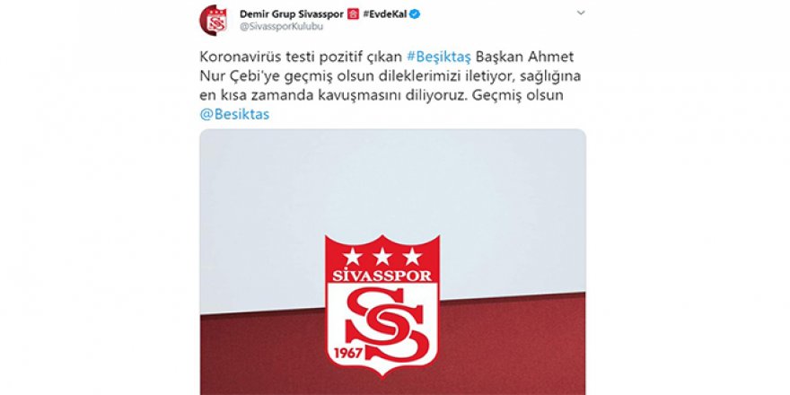 Sivasspor'dan Ahmet Nur Çebi'ye geçmiş olsun mesajı
