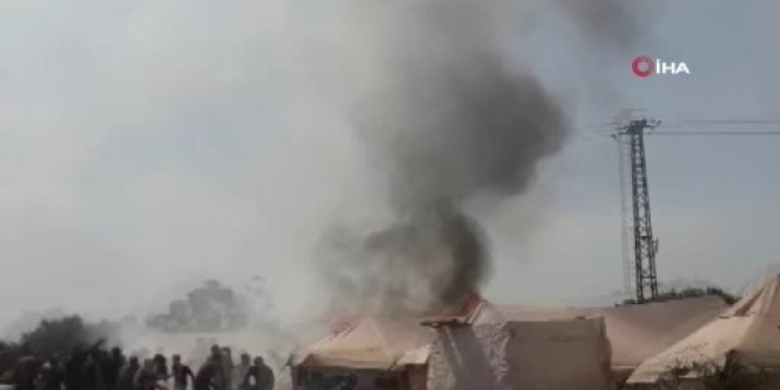 İdlib'de mülteci kampında yangın