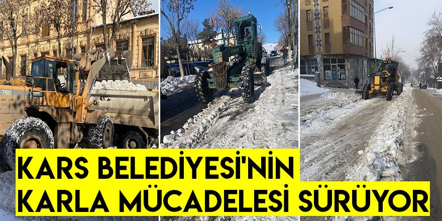 Kars Belediyesi'nin karla mücadelesi sürüyor