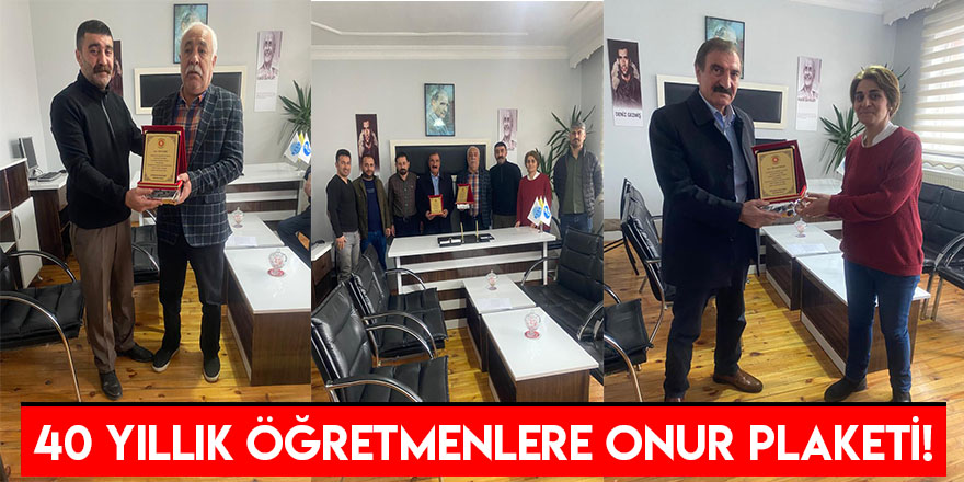 40 Yıllık Öğretmenlere Onur Plaketi!