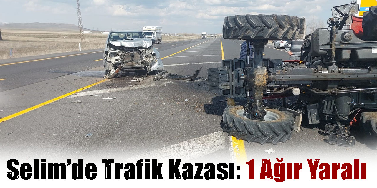 Selim’de Trafik Kazası: 1 Ağır Yaralı
