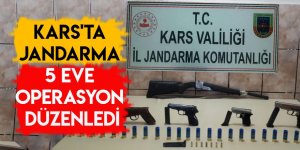 Kars'ta Jandarma 5 Eve Operasyon Düzenledi
